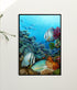 modern black wood framed original painting great barrier reef batfish wall art print